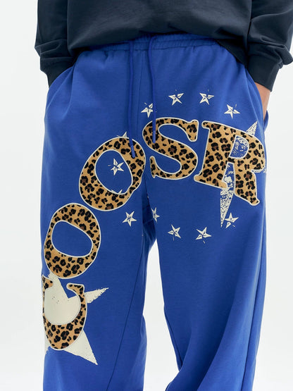 Graphic Star Embroidered Sweatpants star detail