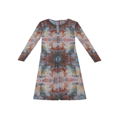 Oil Painting Print Sheer Longline Kimono Cover-Up - view 5