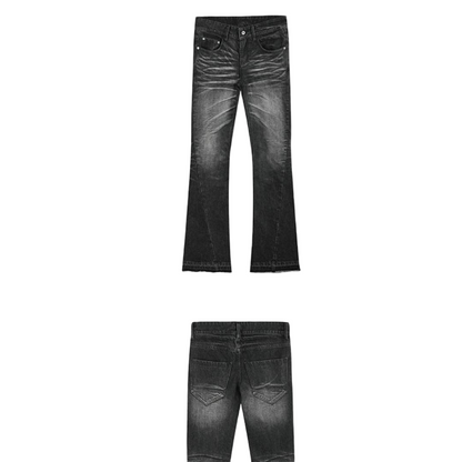Deconstructed Ripped Tapered Jeans - view 4