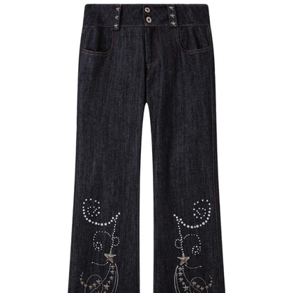 Y2K Subculture Graphic Slim Flare Jeans - view 4