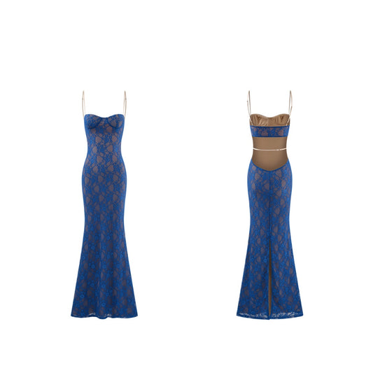 Slip Backless Mermaid Maxi Dress