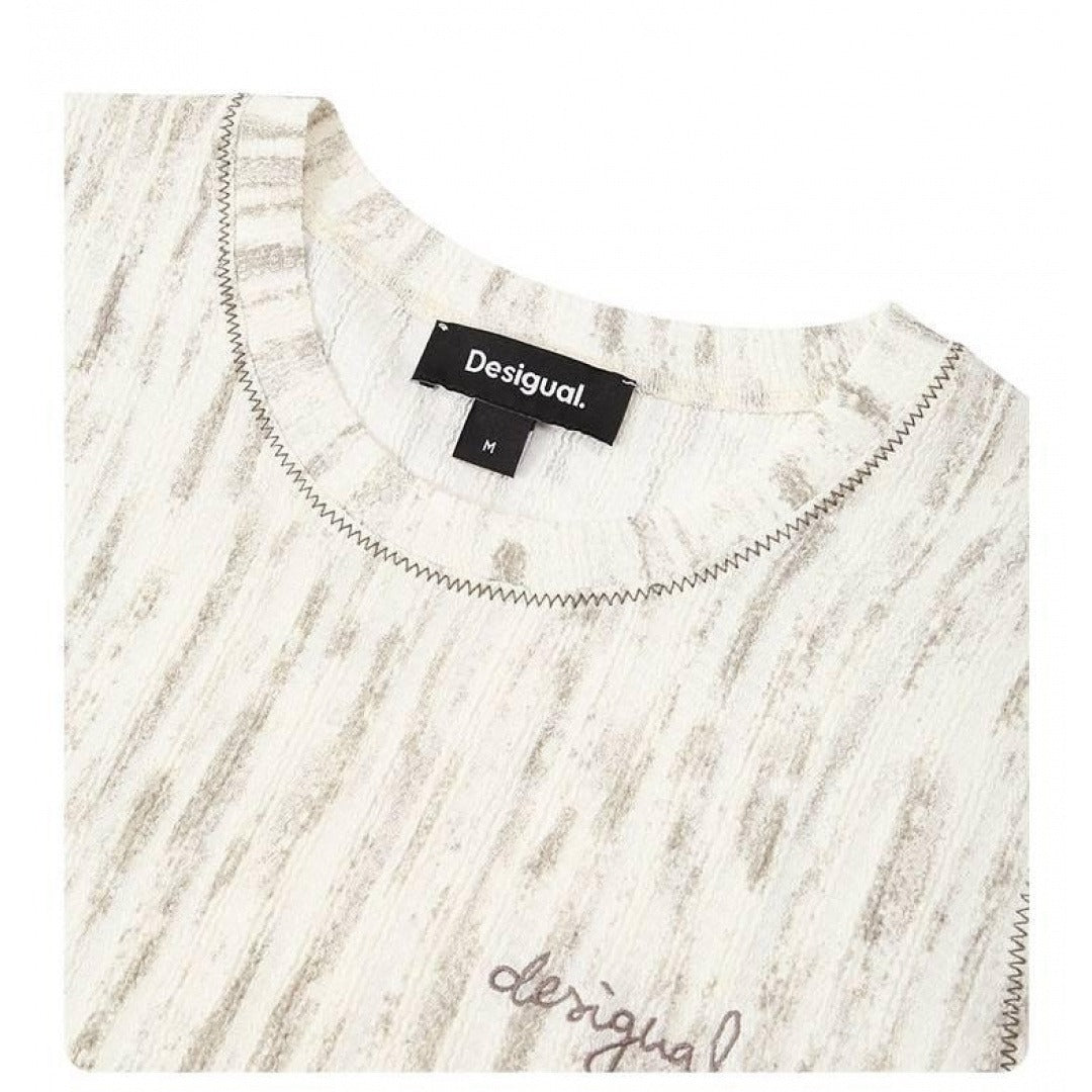 Embroidered Textured Stretch T-Shirt