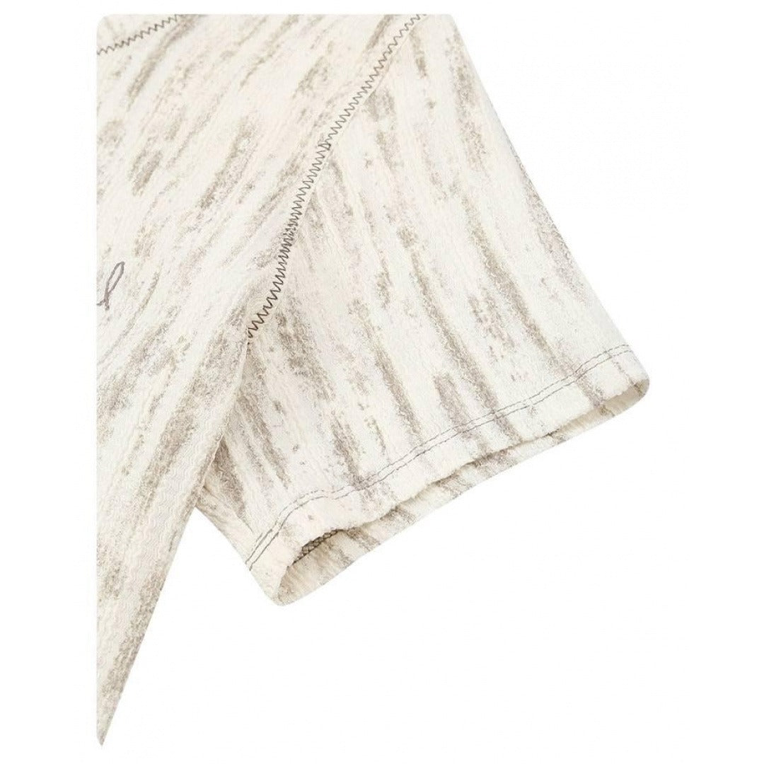 Embroidered Textured Stretch T-Shirt