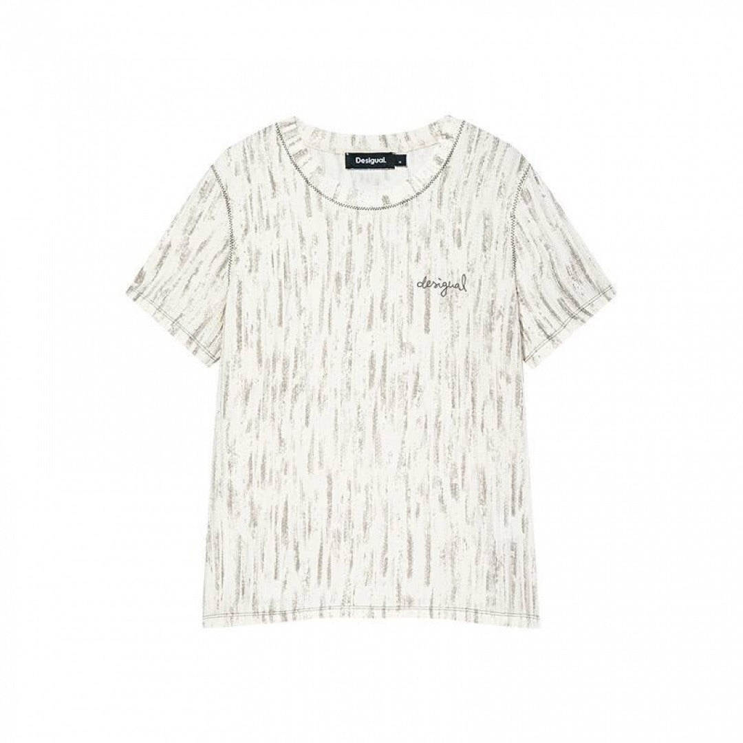 Embroidered Textured Stretch T-Shirt