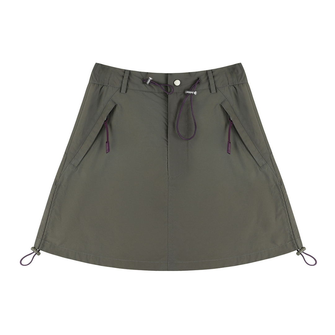 Utility Drawstring A-Line Cargo Skirt
