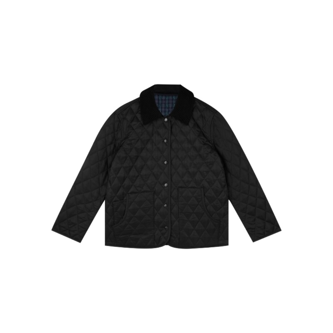Reversible Diamond Plaid Cotton Coat