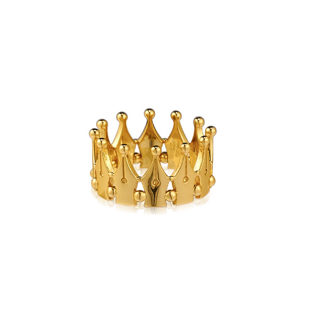 18K Golden Quill Crown Ring