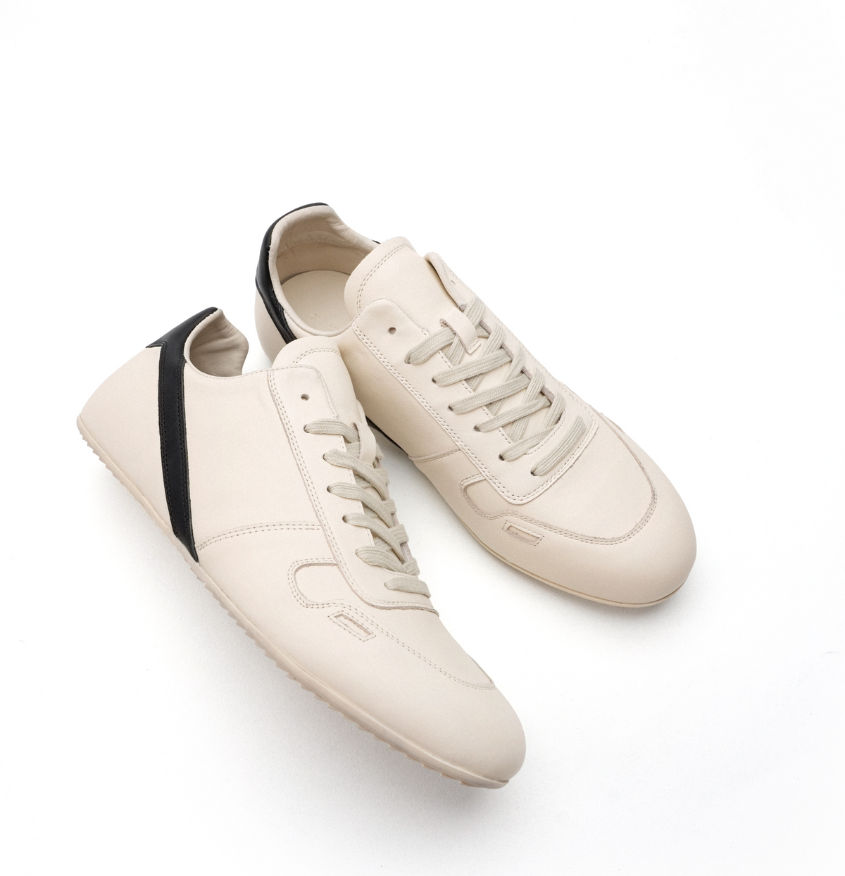 Vegetable-Tanned Calfskin Contrast German Trainer Sneakers