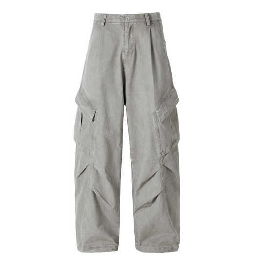 Deconstructed Cargo Wide-Leg Pants