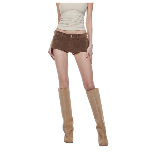 Faux Suede Deerskin Look Shorts