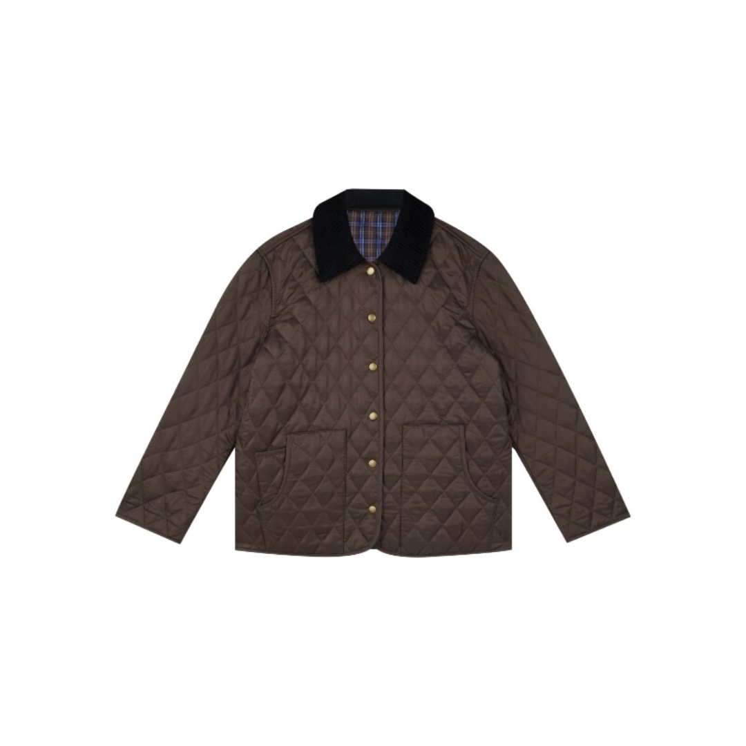 Reversible Diamond Plaid Cotton Coat