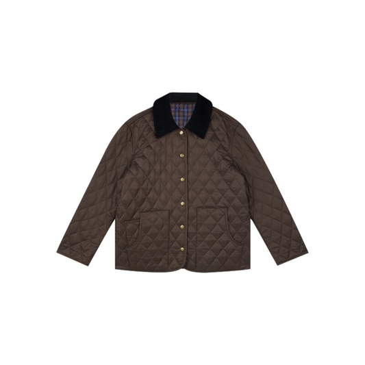 Reversible Diamond Plaid Cotton Coat