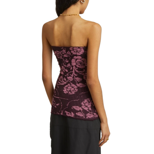 Rose Print Wrap Wool Vest