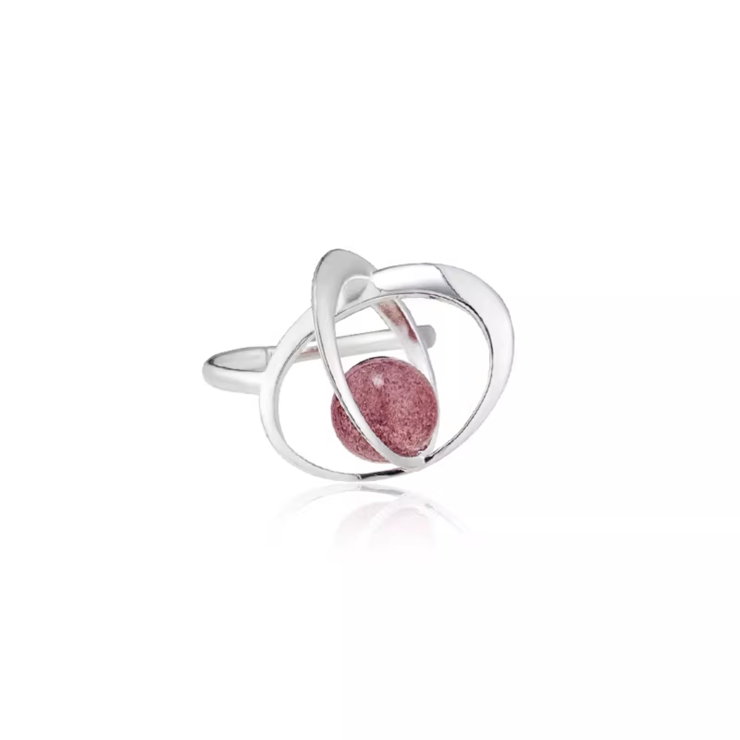 Falling Star Double Bright Silver Ring