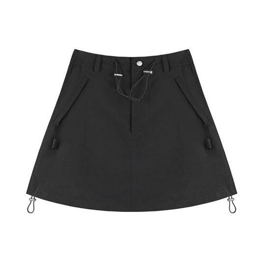Utility Drawstring A-Line Cargo Skirt