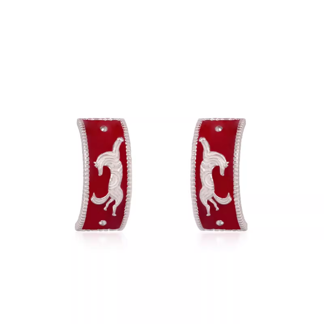Galloping Horse Enamel Ring