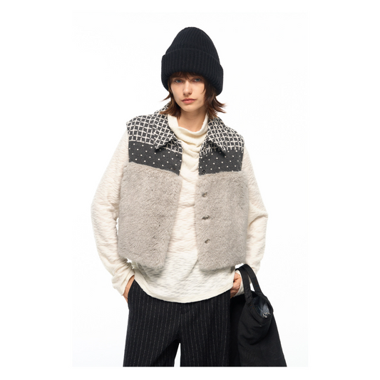 Patchwork Faux Fur Vest