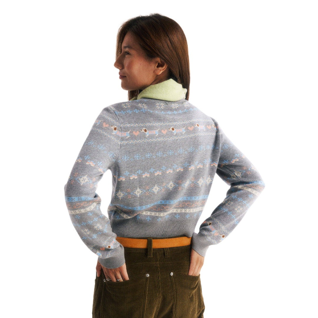 Áo khoác cardigan dệt jacquard bằng len