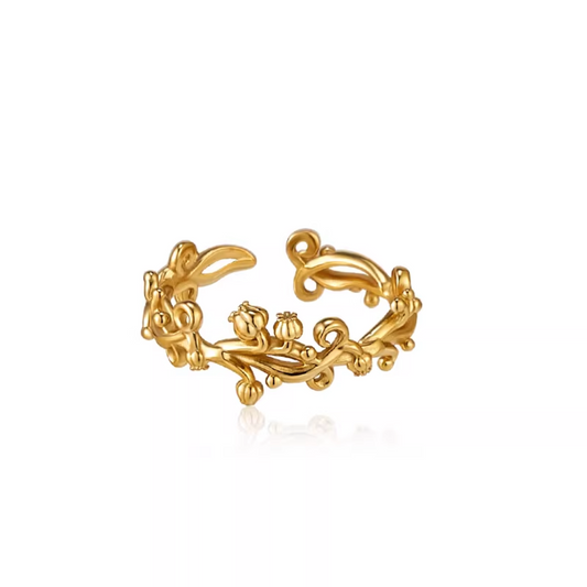 Retro Vine Narrow Ring & Wide Vine Ring