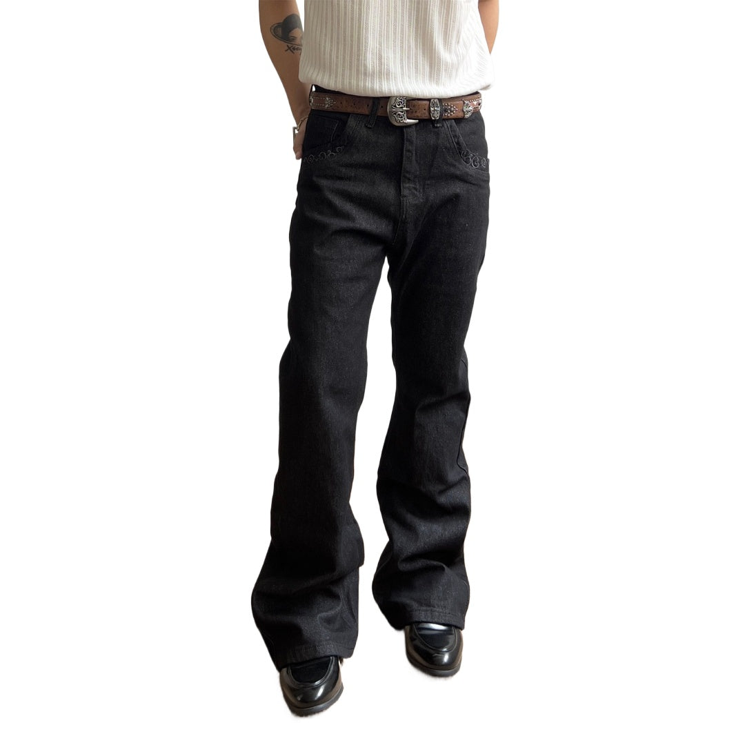 Floral Embroidered Slim-Fit Jeans