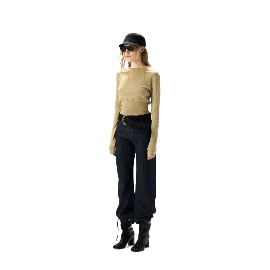 Mid-Rise Straight Wide Leg Jeans