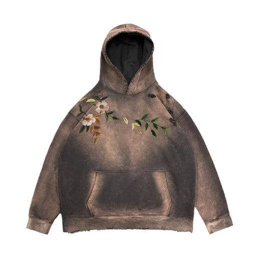 Distressed Vintage Floral Branch Hoodie