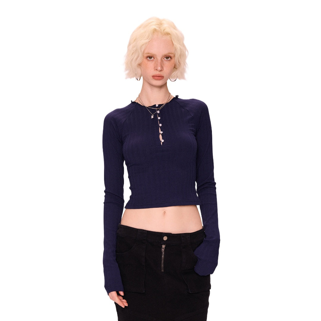 Chic V-Neck Long Sleeve Knit Top