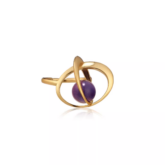 Falling Star Double Bright Silver Ring