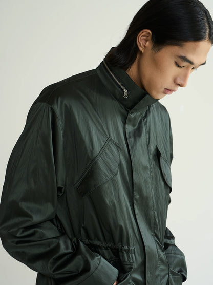 7440 37 1 AW26 Washed Metallic M65 Drawstring Jacket