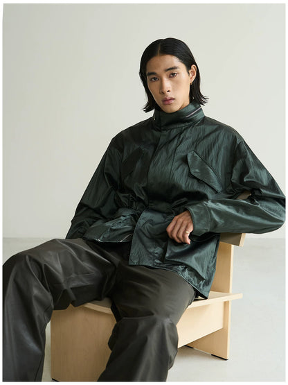 7440 37 1 AW26 Washed Metallic M65 Drawstring Jacket