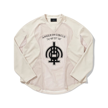 7440 37 1 Badge Cutout Mesh Long-Sleeve T-Shirt
