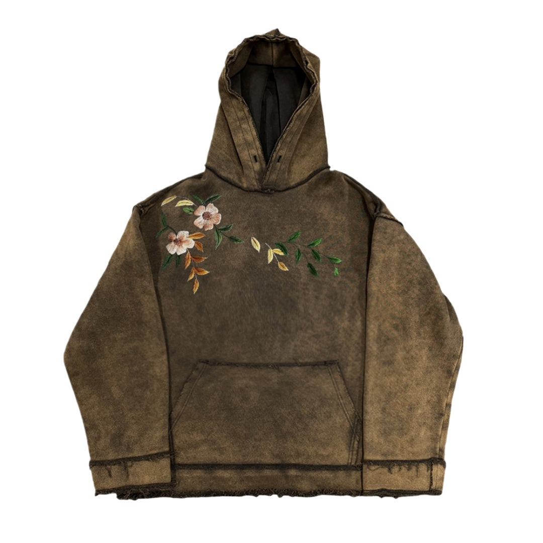 Distressed Vintage Floral Branch Hoodie