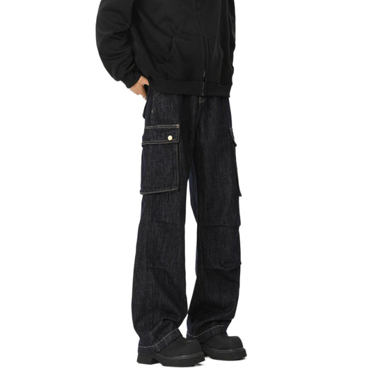 Big Pockets Retro Pleated Jeans