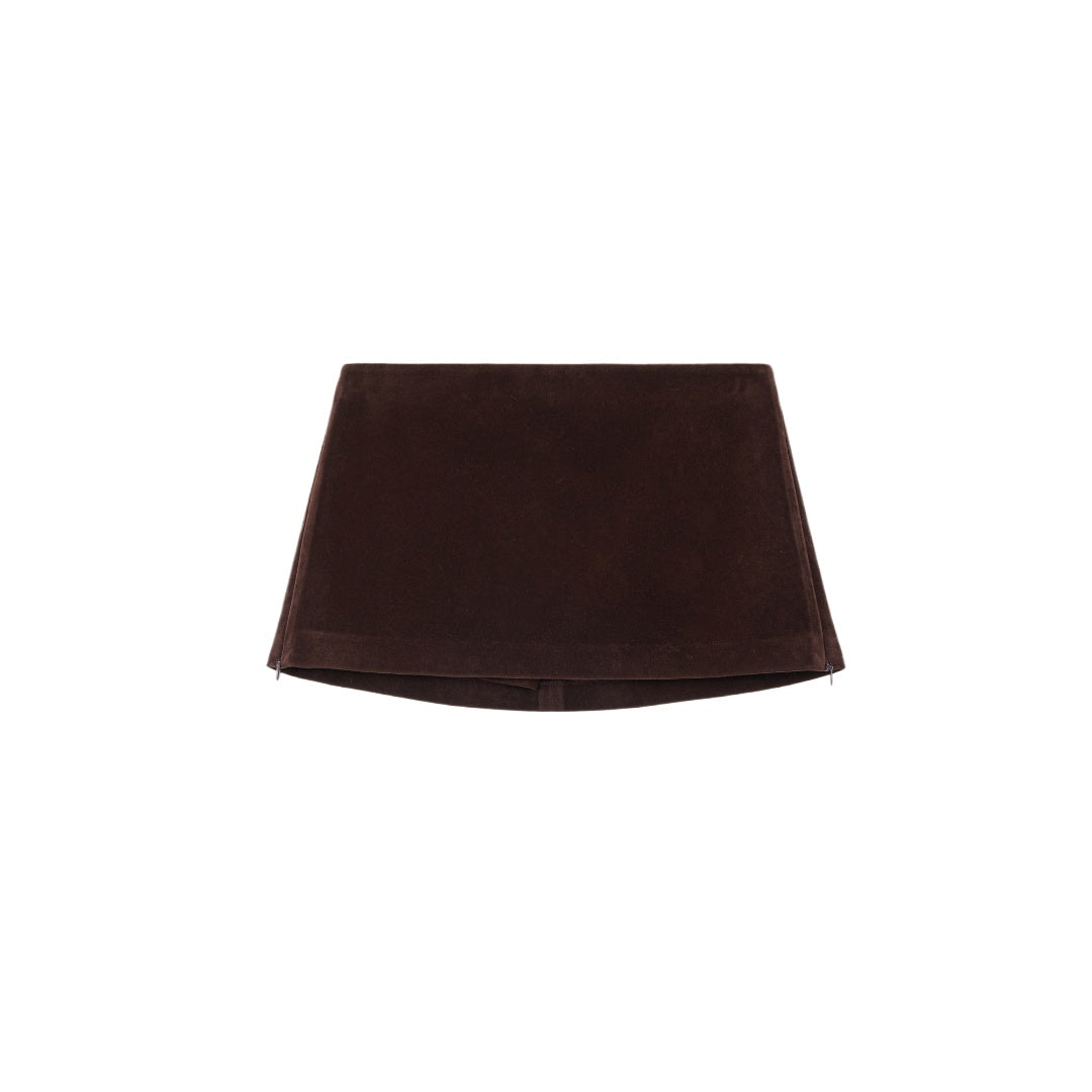 Faux Suede Mini Skirt
