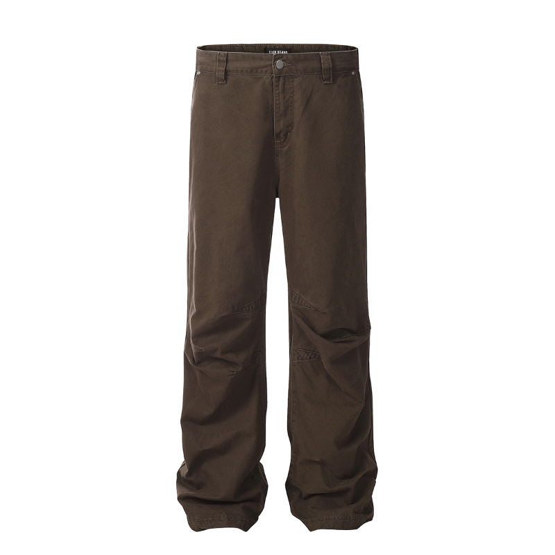 Men's women's  smoke Nutshell brown bootcut jeans - unisex relaxed fit utility pockets cargo pants