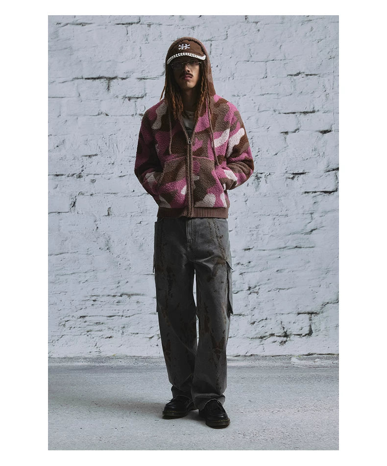 Distressed Print Canvas Cargo Pants product view