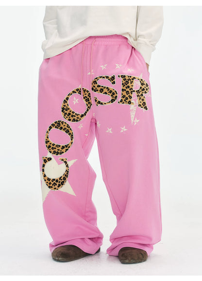 Graphic Star Embroidered Sweatpants