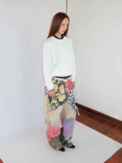 Patchwork Print Wide-Leg Trousers in multicolor product photo