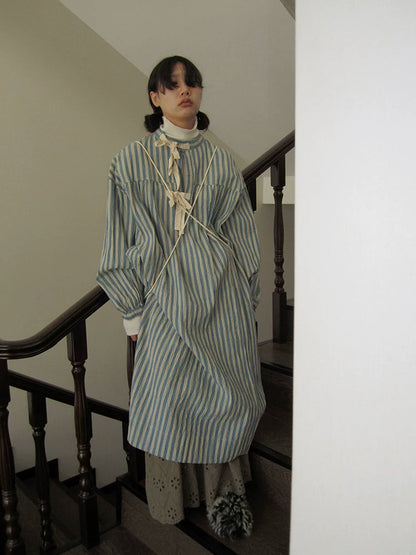 Lockeres Streifen-Hemdkleid
