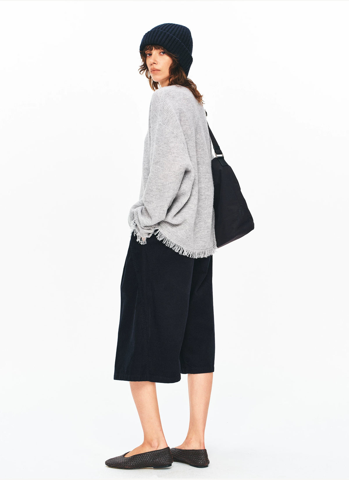 Textured Fringe Wool Sweater - 360 view 6
