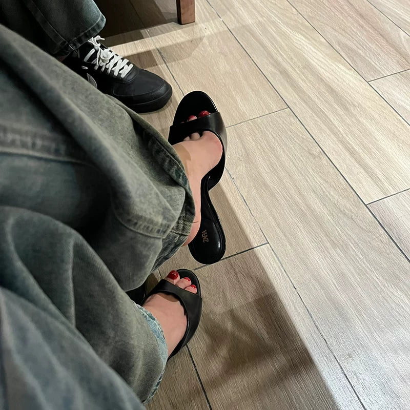 Women's Stiletto Heel Mule Slide Sandals