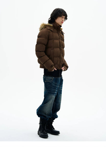 Faux Fur Hood Puffer Jacket product photo
