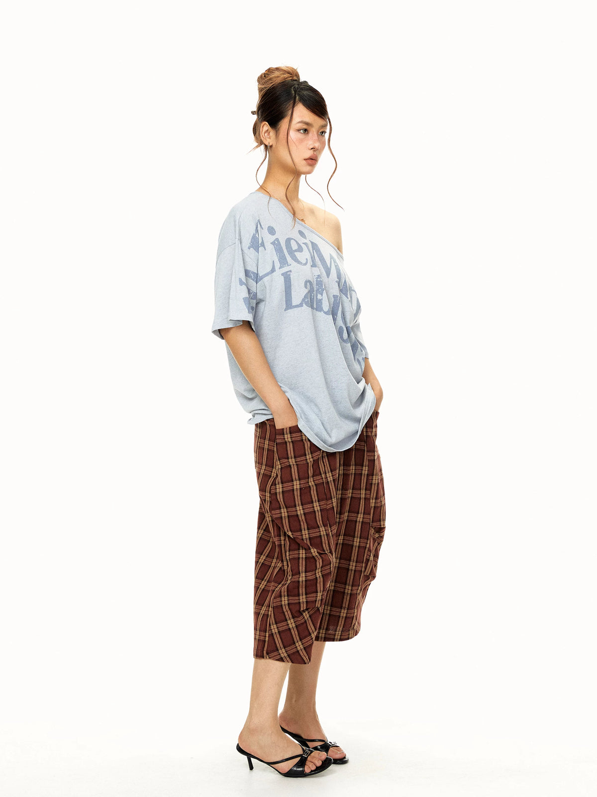 Off Shoulder Graphic T Shirt product view