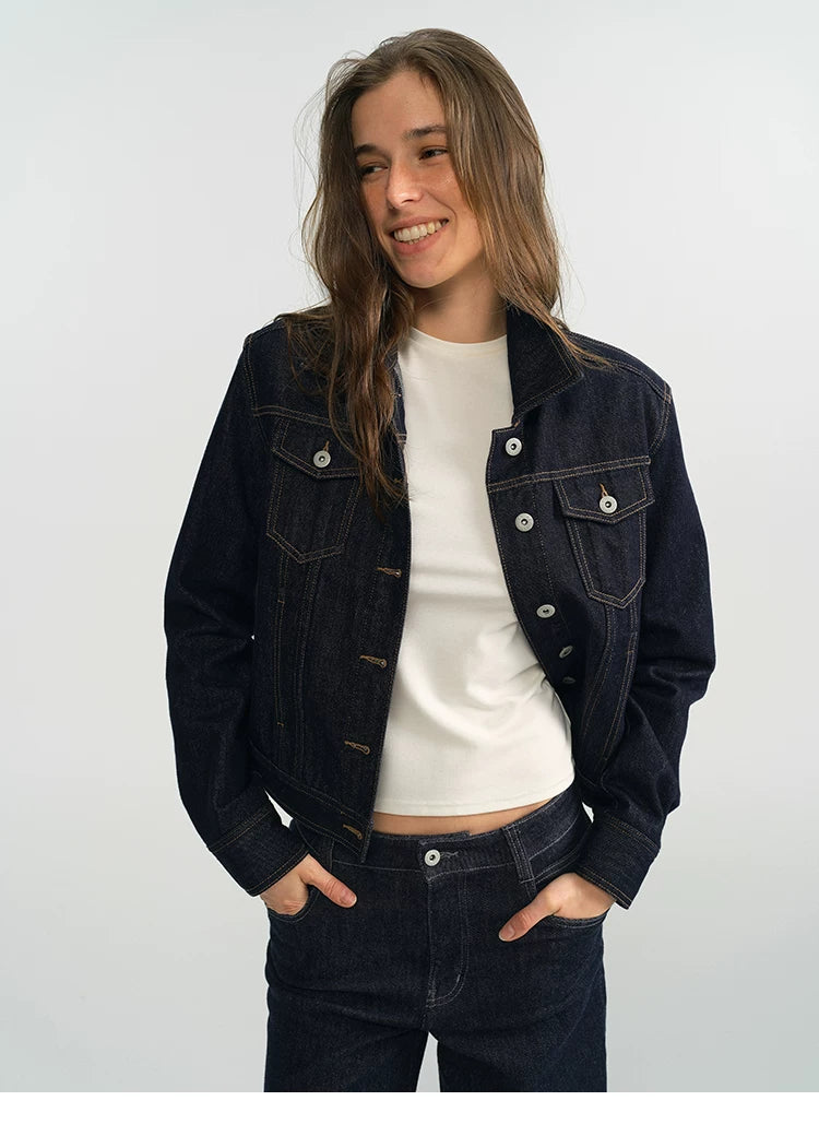 Cropped Vintage Denim Jacket - 360 view 8