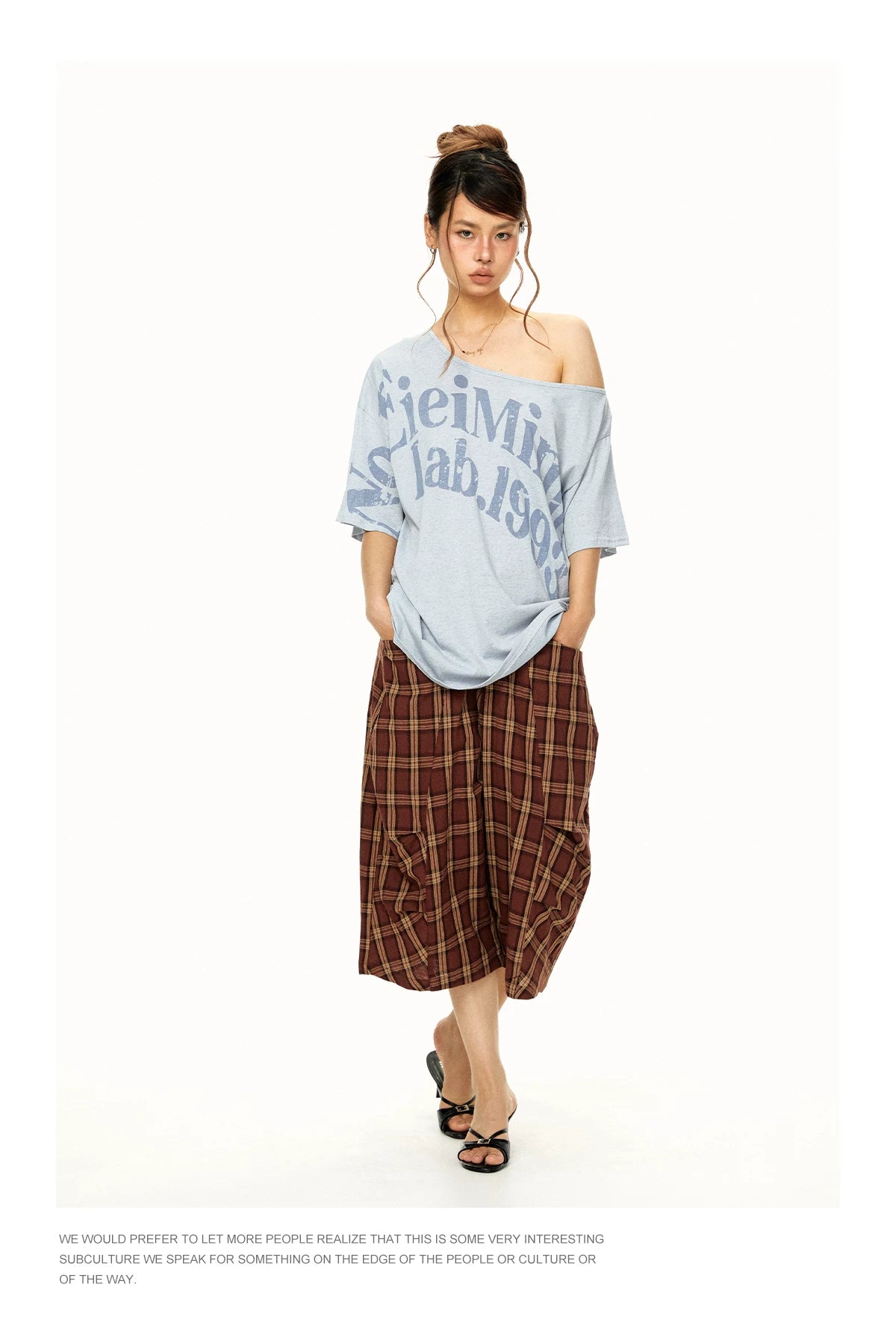 Off Shoulder Graphic T Shirt product view