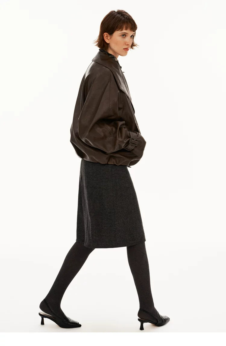 Reversible Wool-Blend A-Line Midi Skirt - 360 view 15