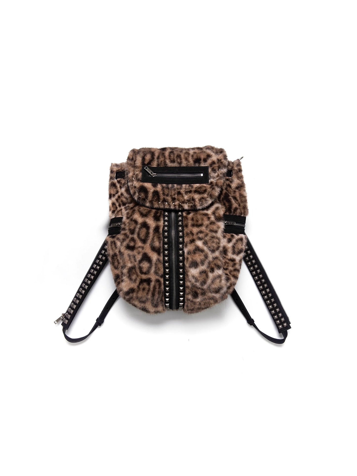 Archive Leopard Faux Fur & Suede Studded Backpack