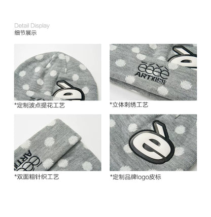 Polka Dot Knit Beanie