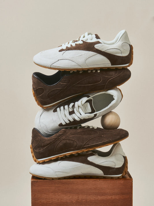 Italian Suede Wide-Fit German Trainer Sneakers