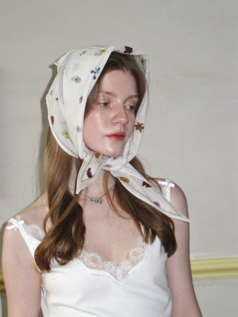 Women's Floral Triangle Headscarf – French Style Spring Summer Bandana